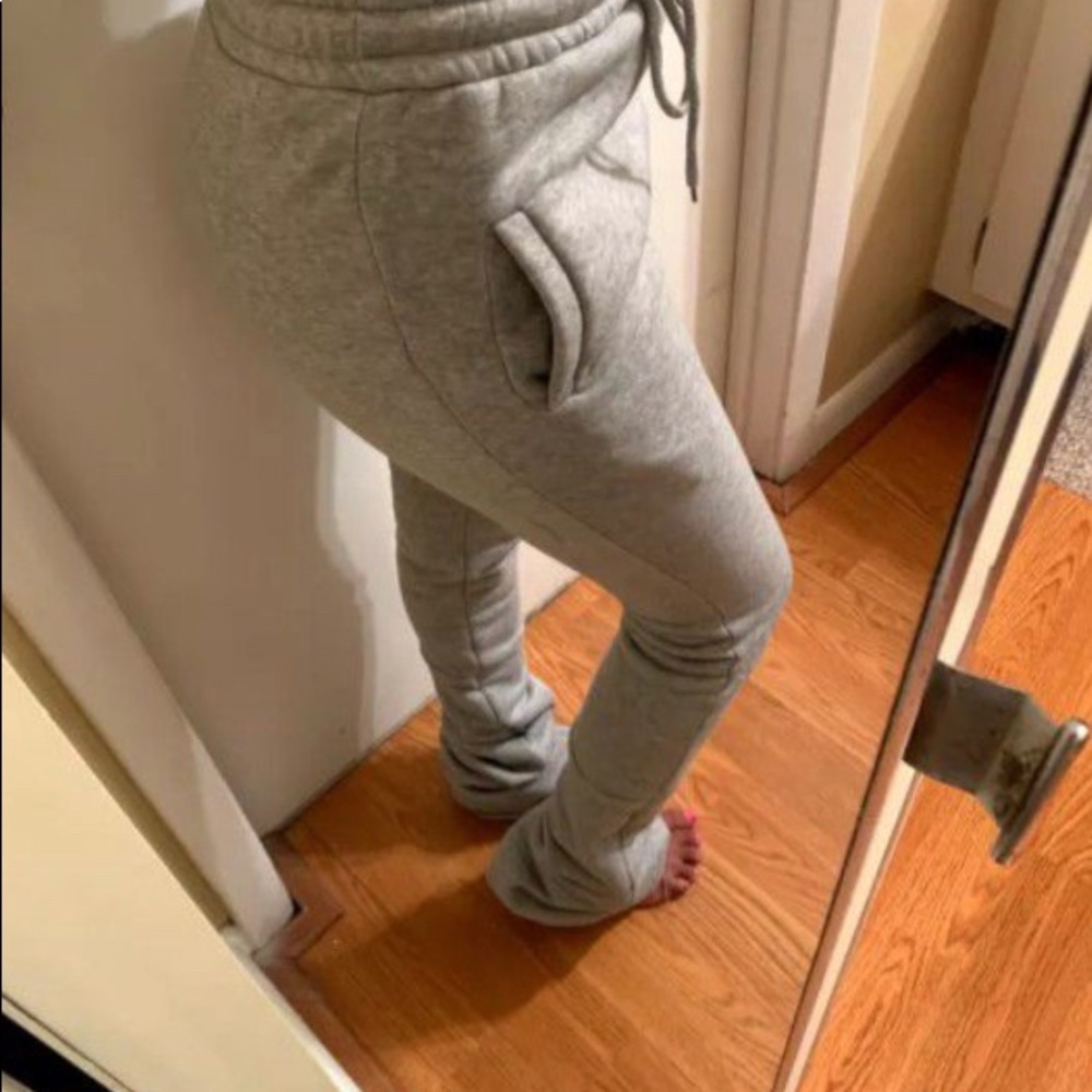 GREY STACKED JOGGERS SZ SMALL